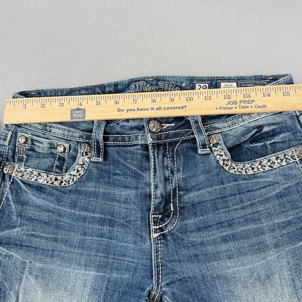 Miss Me Chloe Boot Jeans Womens 29 Medium Wash Sequin Embroidered M3273B MS59 - Picture 13 of 14